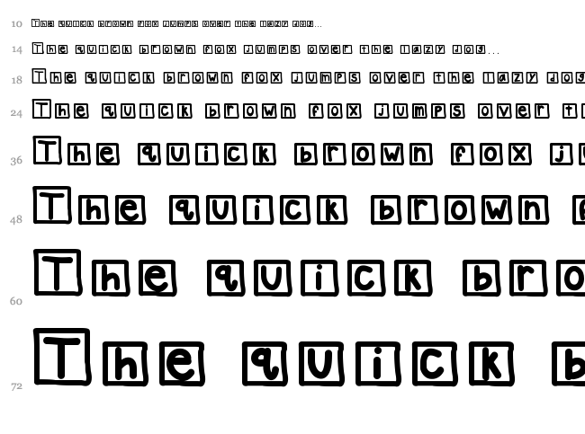 KB Chatter Box font waterfall