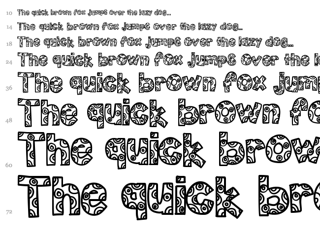 KB Fun House font waterfall