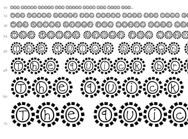 KB Mosaic font waterfall