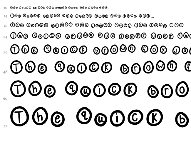 KB Pop The Bubbly font waterfall