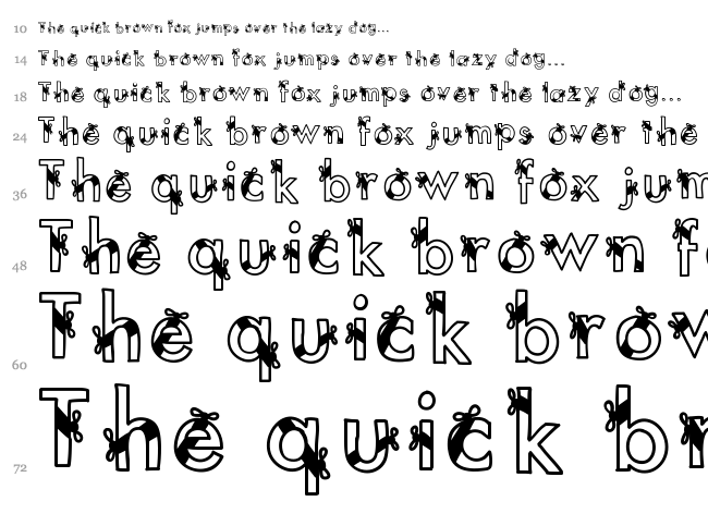 KB Ribbons And Bows font waterfall