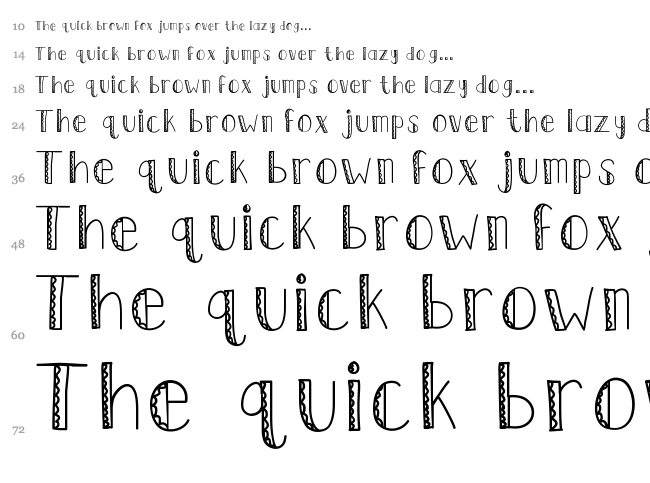 KB Ruffled Feathers font waterfall