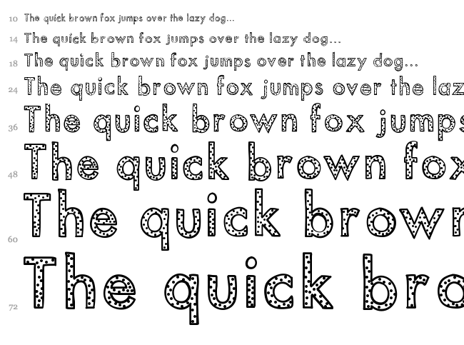 KB Youve Been Spotted font waterfall