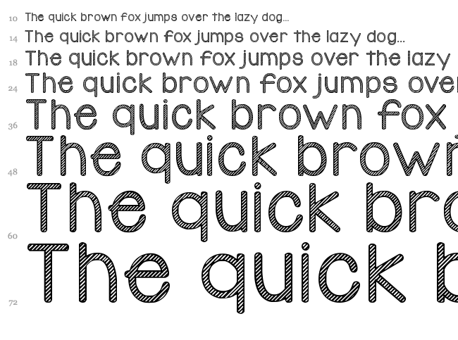 KG Candy Cane Stripe font waterfall