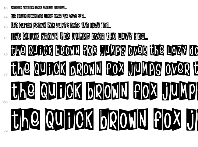 KlinkOMite font waterfall
