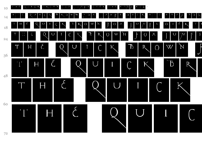 Kochs Long Caps Squares font waterfall