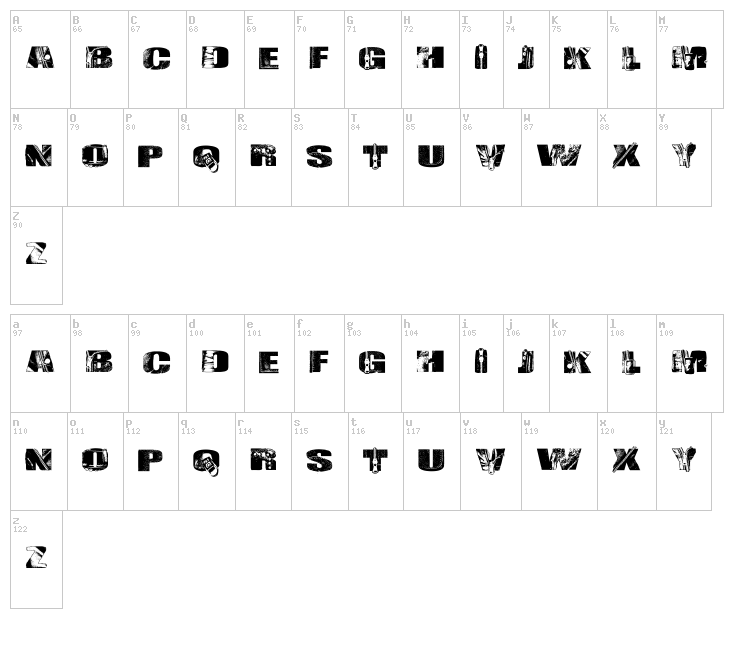 Leather font map