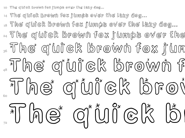 Lettre etoile font waterfall