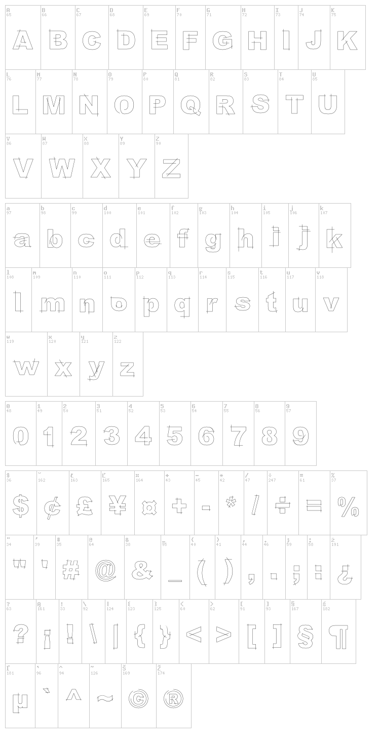 LGf Besitos Round font map