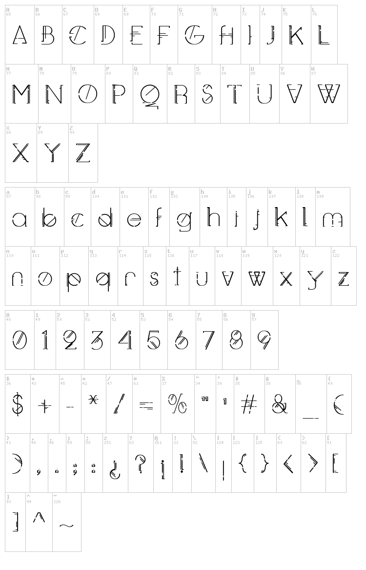 Lieben font map