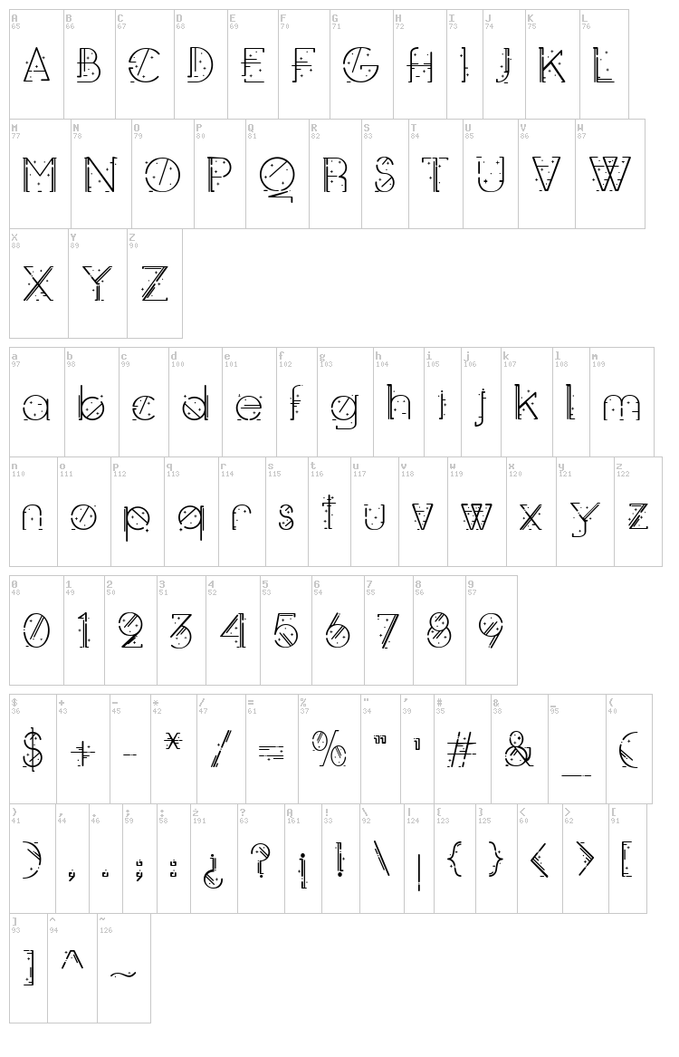 Lieben font map