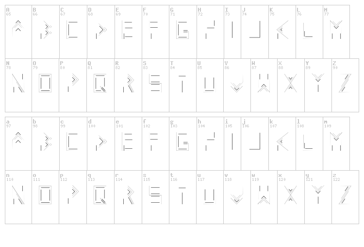 Linecap font map