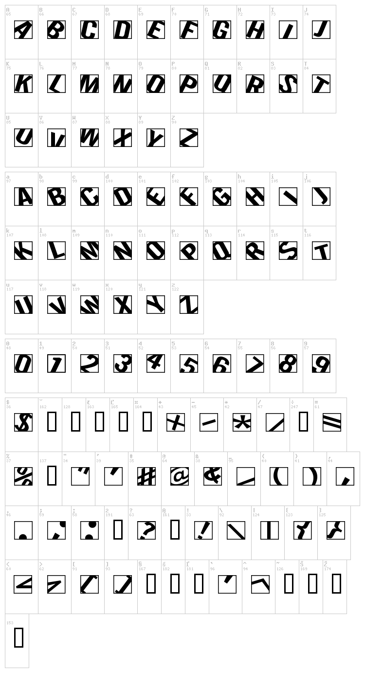 Lola font map