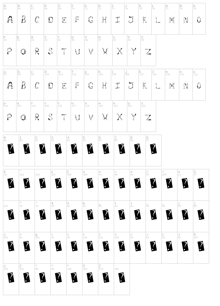 Lube Splash font map