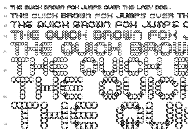 Lynx BRK font waterfall