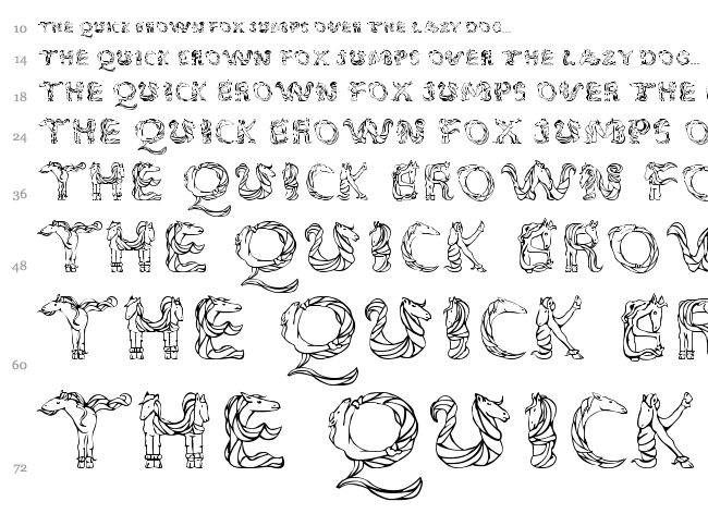 Magical Unicorn font waterfall