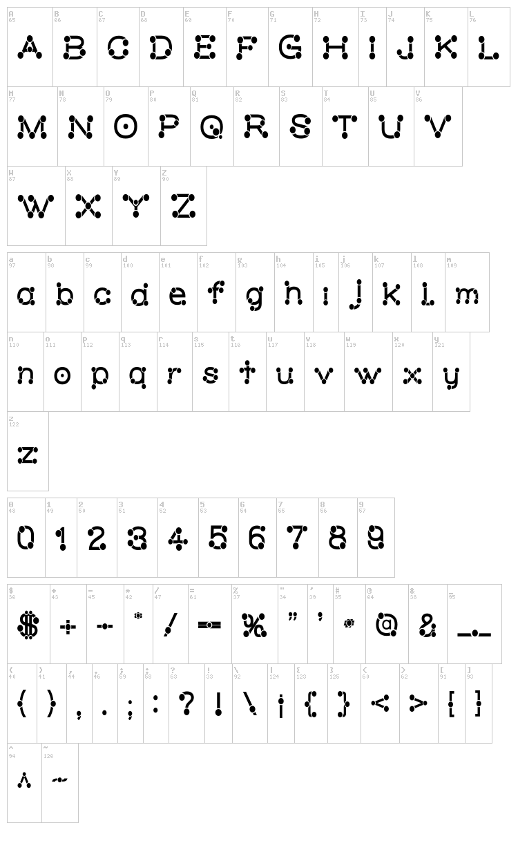 Matchstick font map