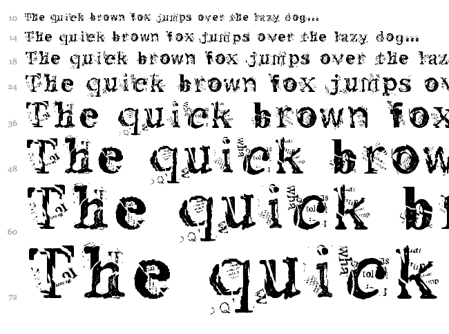 Metacopy font waterfall