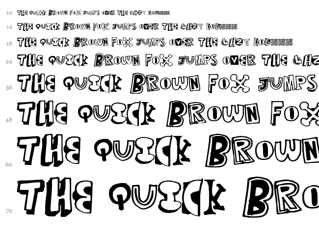 Mixed Thirty font waterfall