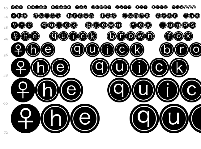 MKBats font waterfall