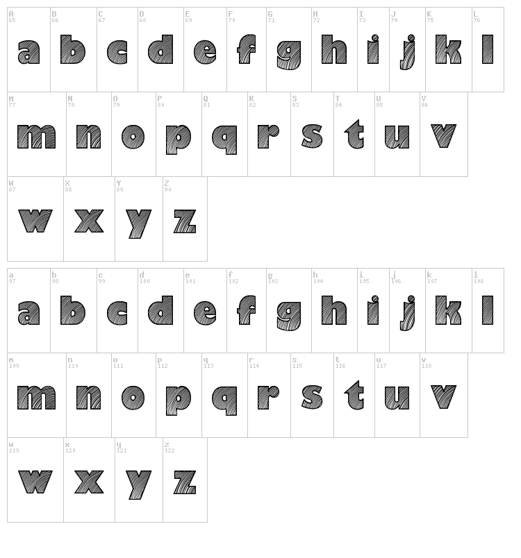 Moaren font map