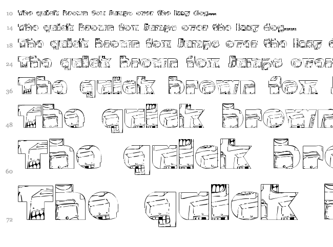 Monster Boxes font waterfall