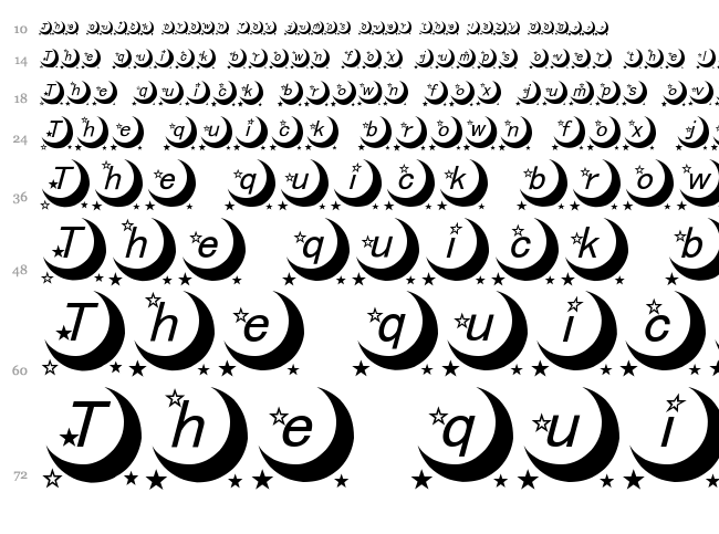 Moon Font font waterfall