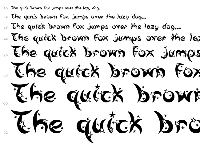 Moon Star font waterfall