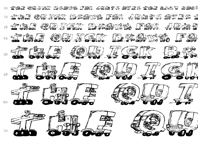Motoring font waterfall
