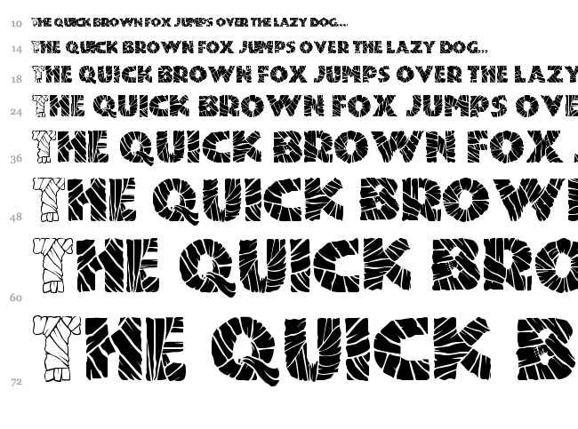 Mummified font waterfall