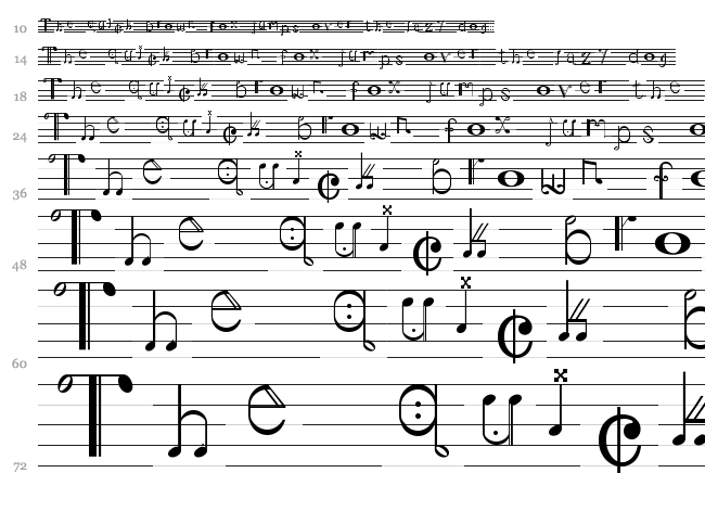 Musiker font waterfall