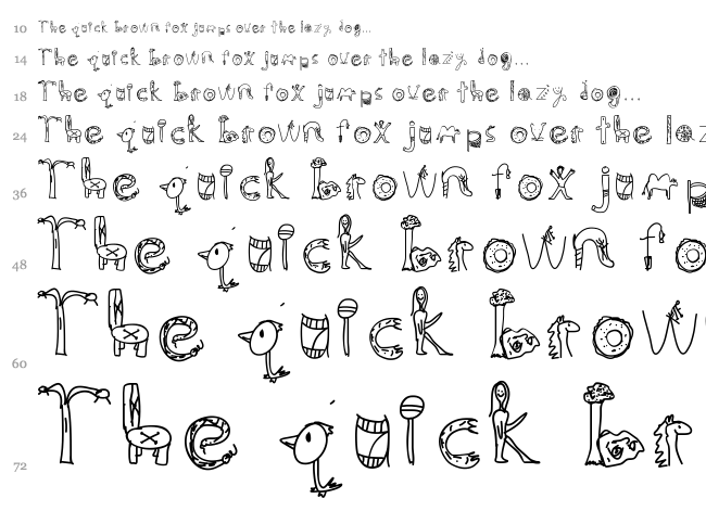 MyWorld font waterfall