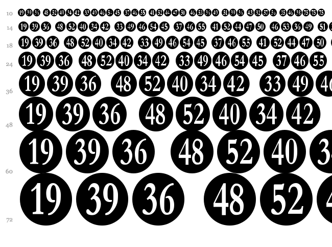Numberpile font waterfall