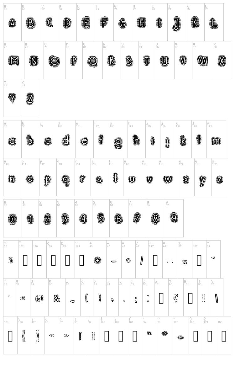 Paper Beach font map