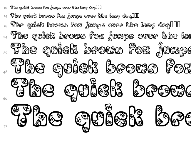 Patches font waterfall