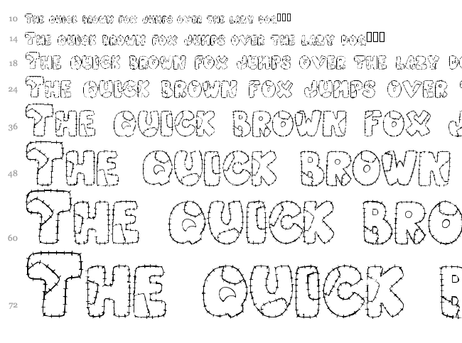 Patchwork Letter font waterfall