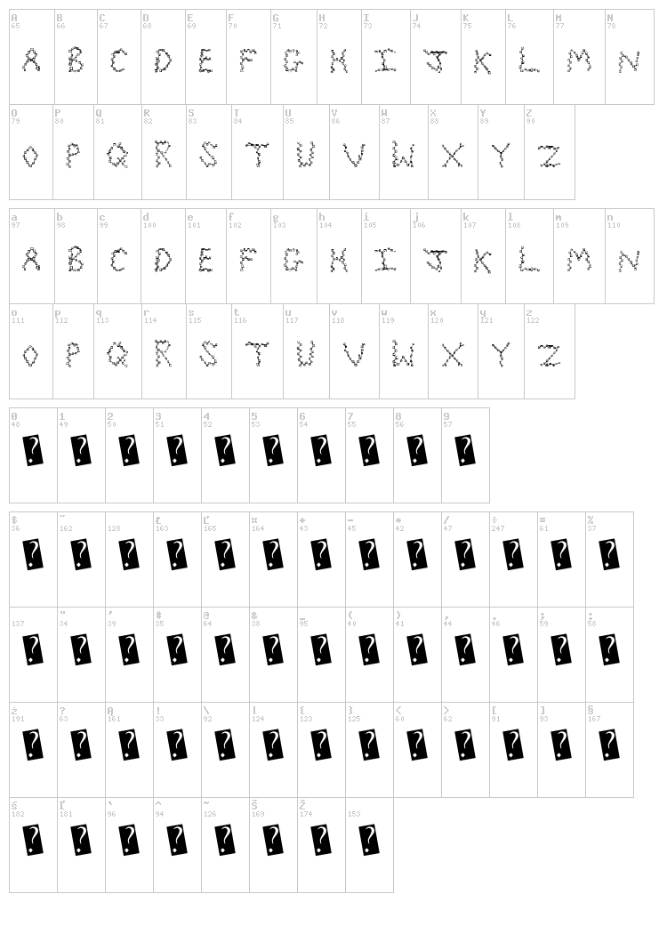 Path Check font map