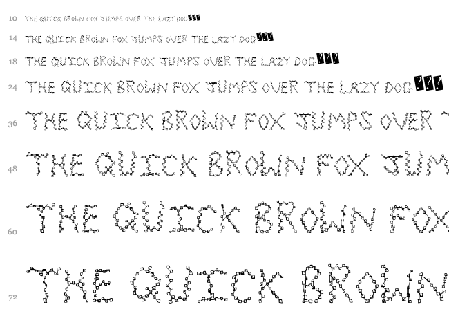 Path Check font waterfall
