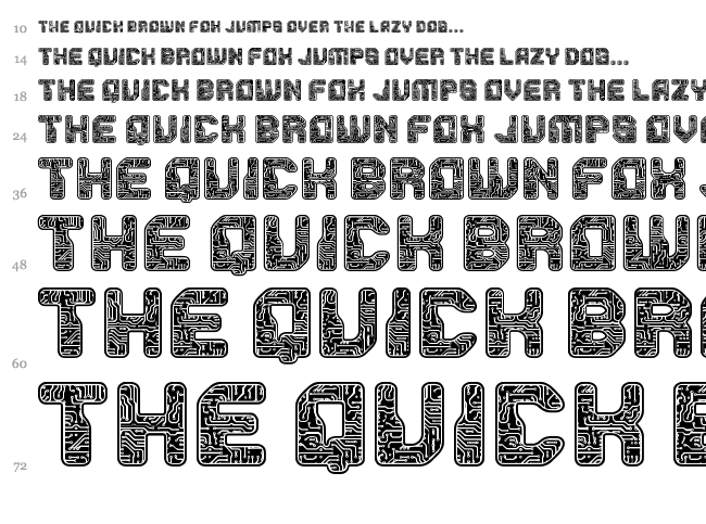 PCB font waterfall