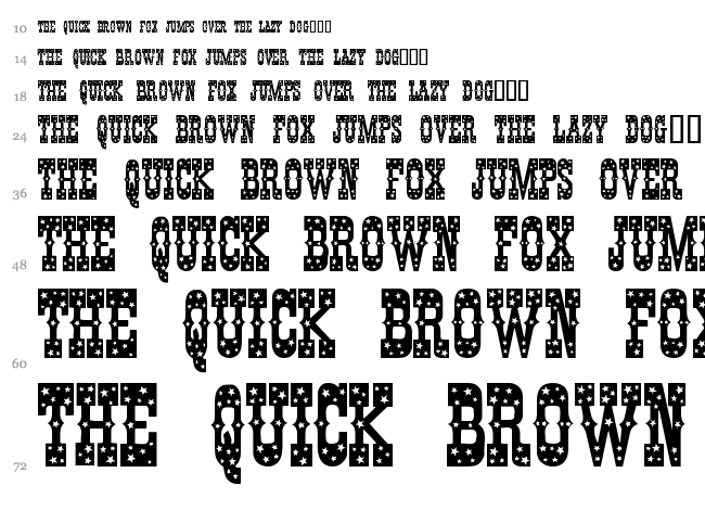 Pentagon font waterfall