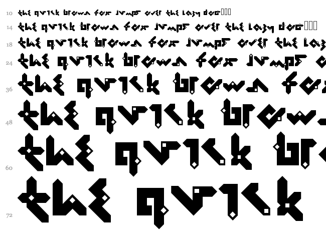 Pentomino font waterfall