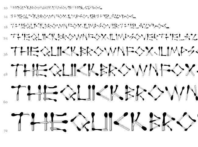 Perfect Match font waterfall