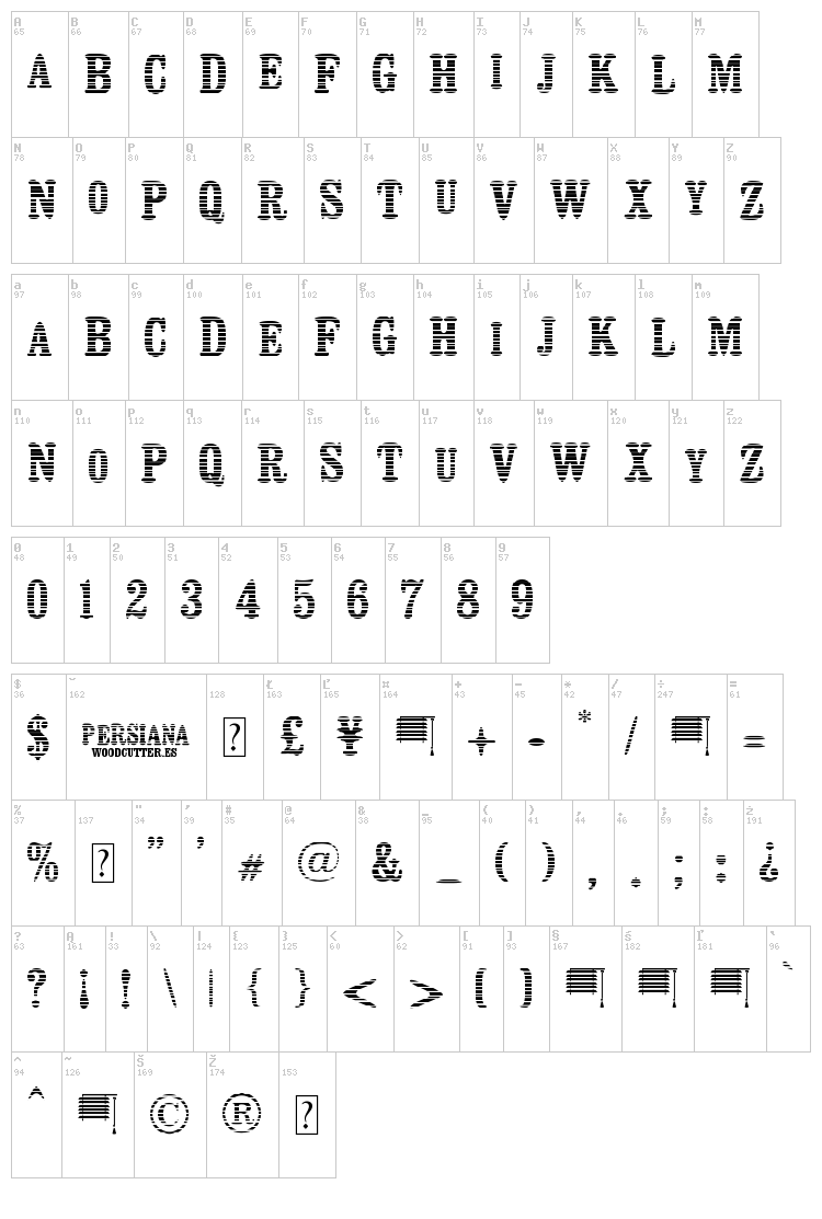 Persiana font map
