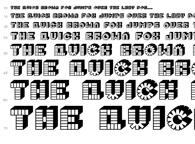 Pez font waterfall