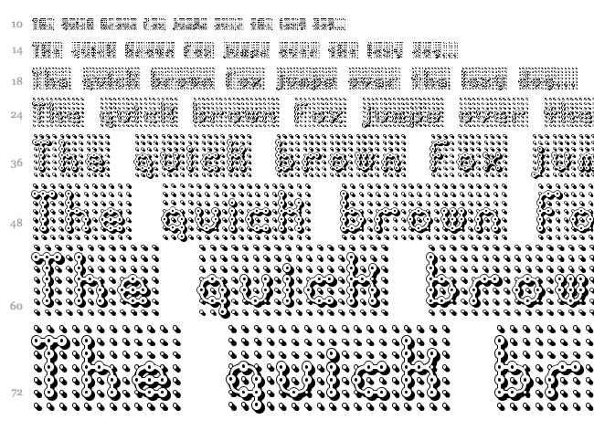 Pindown BRK font waterfall