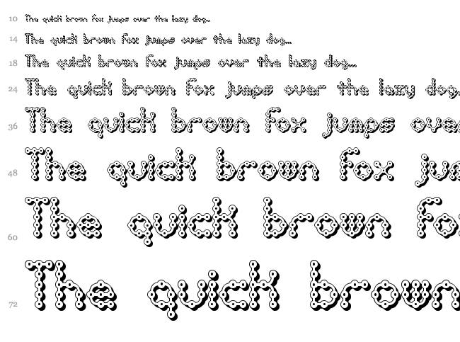 Pindown BRK font waterfall