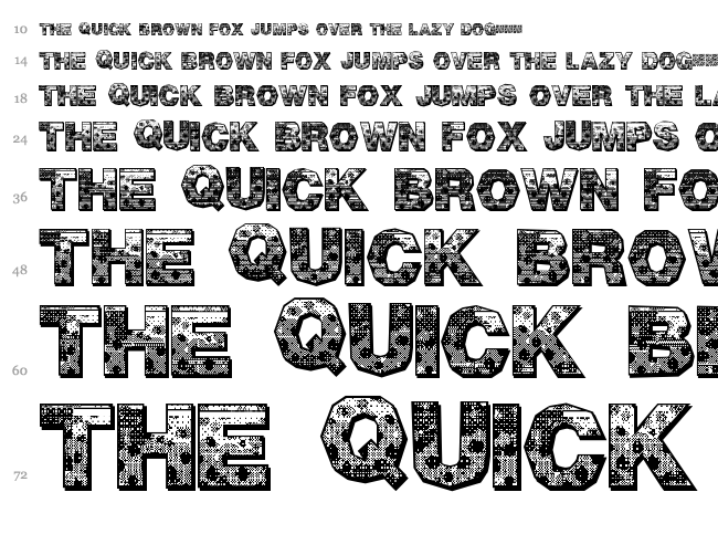 Pixel Hour font waterfall