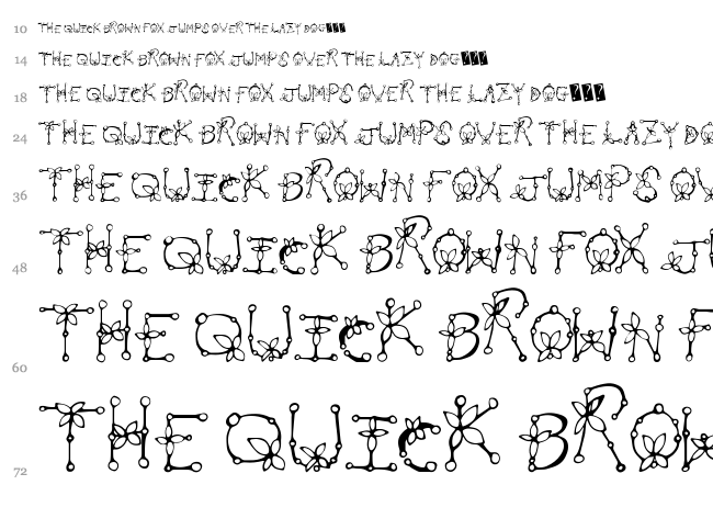 Plant Type font waterfall