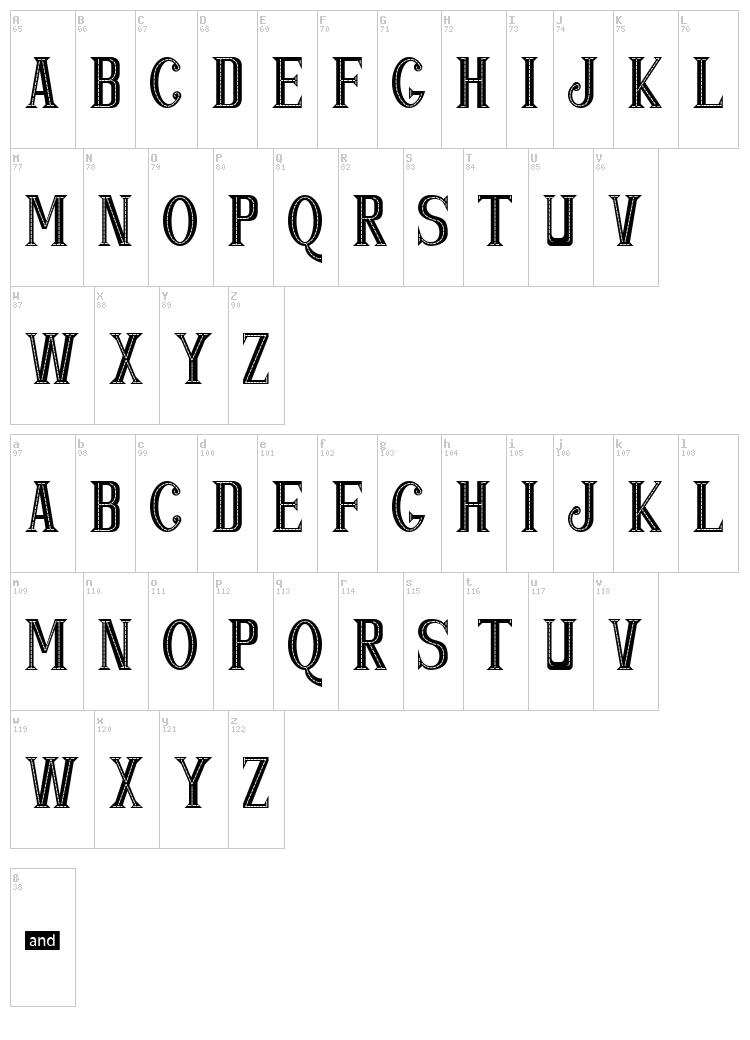 Pop & Jazz font map