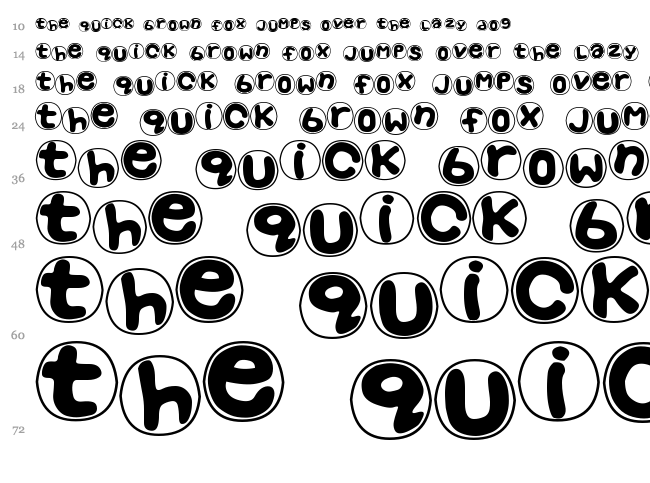 Pop Up font waterfall
